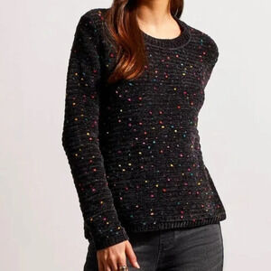 Tribal Jeans Textured Knit Crewneck Sweater Off White Women's 3X